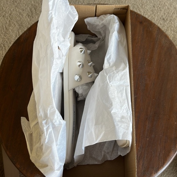 Steve Madden Laverne Leather Studded Slide Sandals - Picture 4 of 10